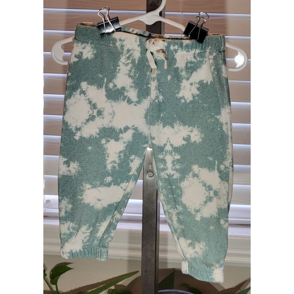 Grayson Mini White Blue Teal Tie Dye Sweatpants Leggings Toddler Baby 18M